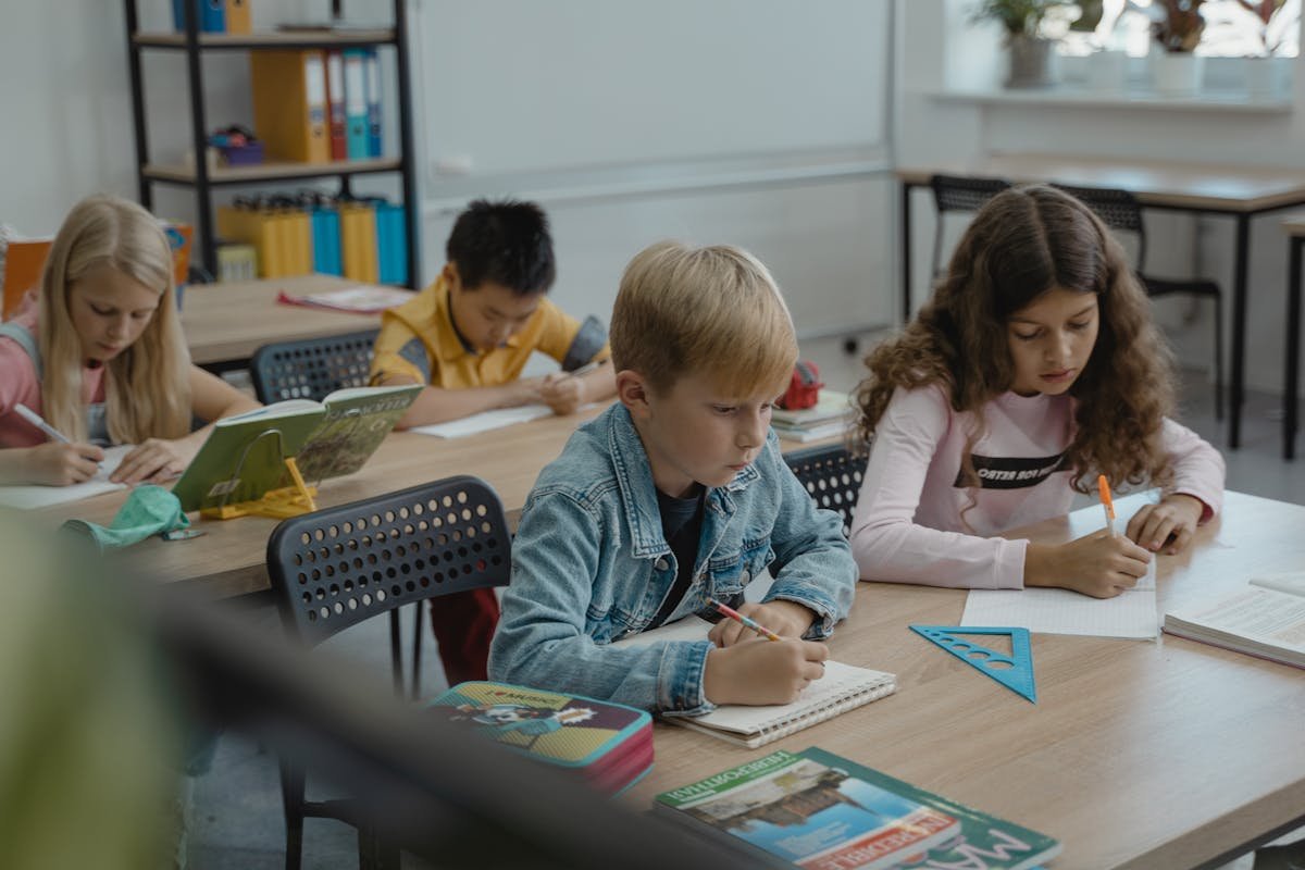 Student preparing notes for board exam revision